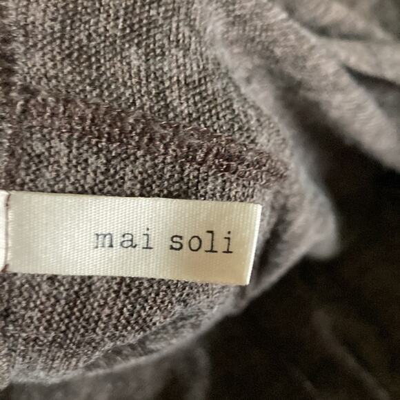 Mai Soli Brown Cardigan With Elbow Patches, Size S - Picture 8 of 10